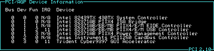 Screenshot #2: PCI/AGP Device Information