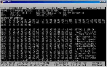 Screenshot #7: The main screen of the ethernet data browser ETHSHOW.EXE.